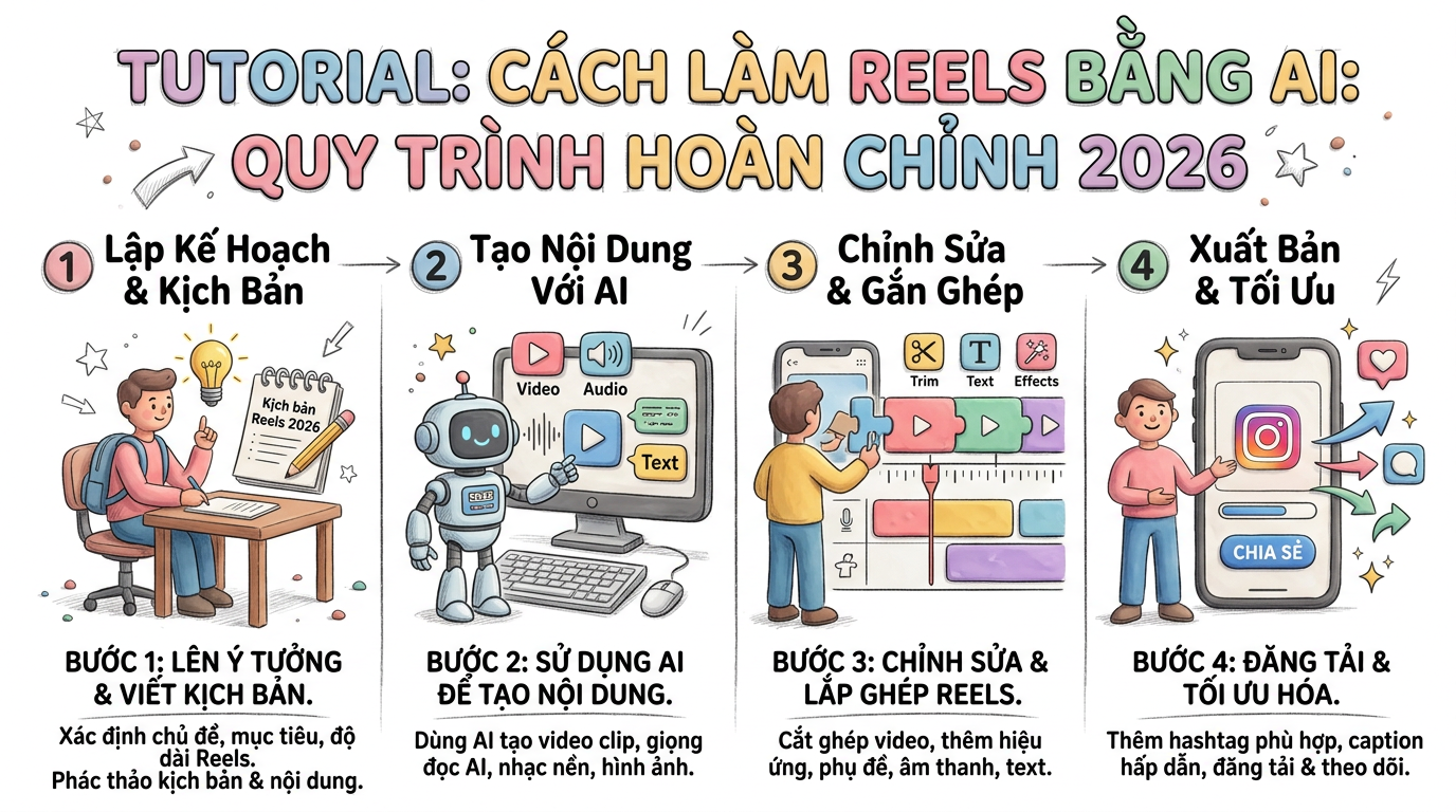 Cách Làm Reels Bằng AI: Quy Trình Hoàn Chỉnh 2026