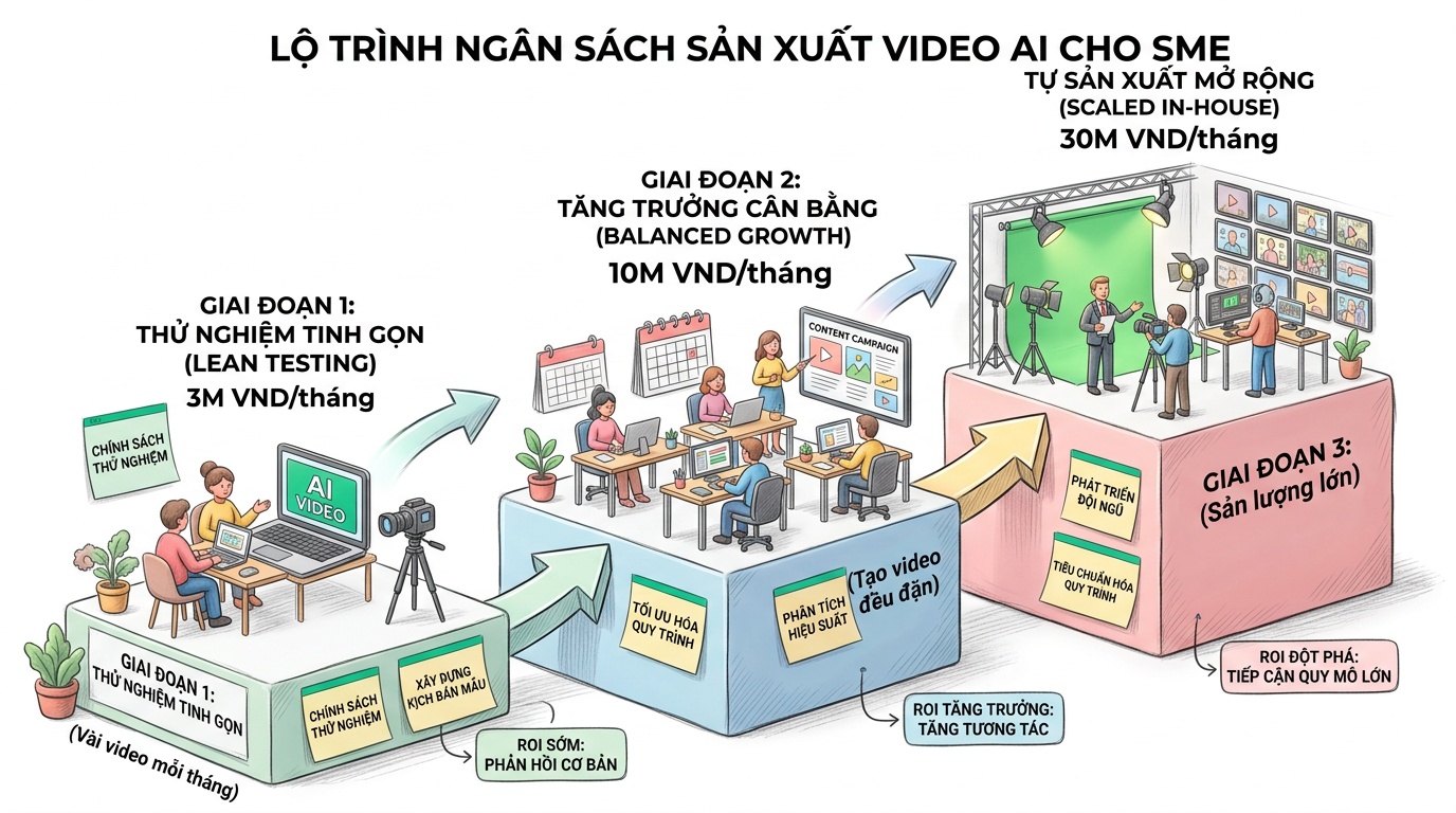 Kịch bản ngân sách video AI 3m 10m 30m