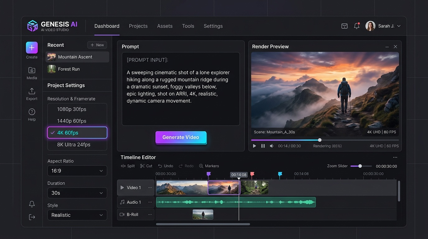 Giao diện tạo video Kling 3.0 hiển thị tùy chọn 4K 60fps