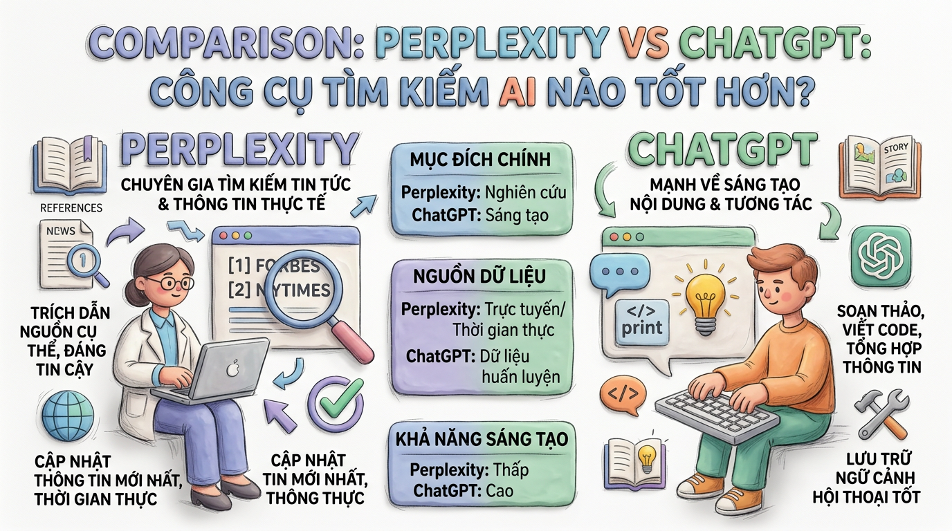Perplexity vs ChatGPT: Công Cụ Tìm Kiếm AI Nào Tốt Hơn?