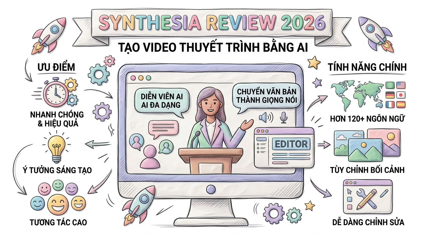 Synthesia Review 2026: Tạo Video Thuyết Trình Bằng AI