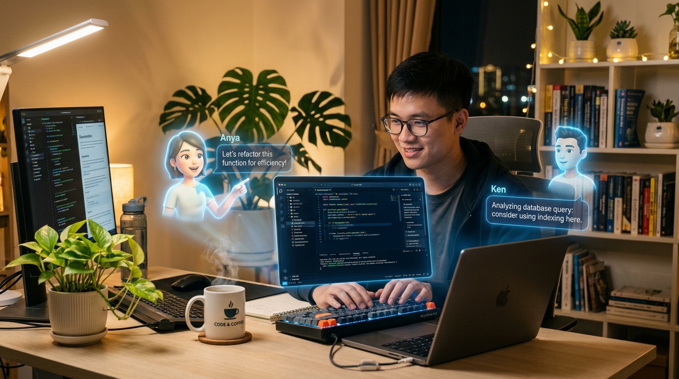 Dev Việt làm việc với trợ lý AI