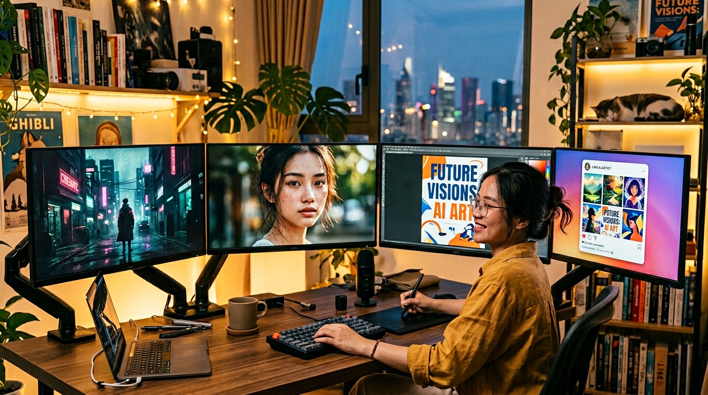 Creator Việt ngắm bốn phong cách ảnh AI khác nhau